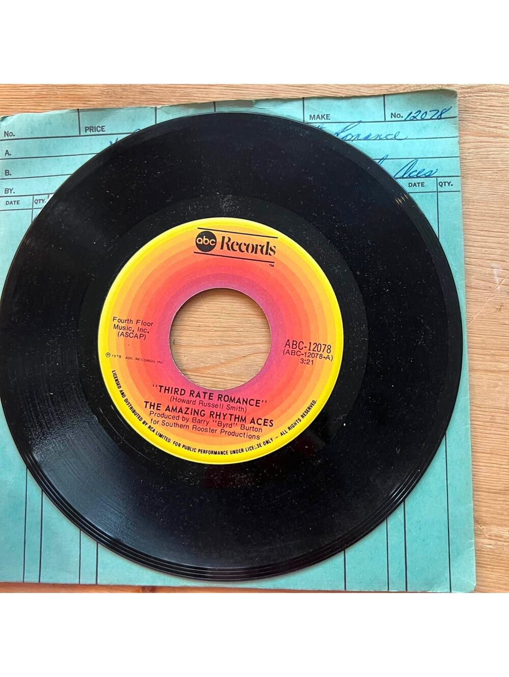 The Amazing Rhythm Aces - Third Rate Romance/Mystery Train 45rpm VG+ R90